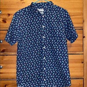 Men’s Pineapple Button Down Shirt Size L